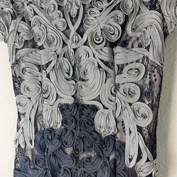 BHLDN JS Collection SANTIAGO Dress Navy/Cloud 2 Anthropologie Midi Coctail - Picture 4 of 12